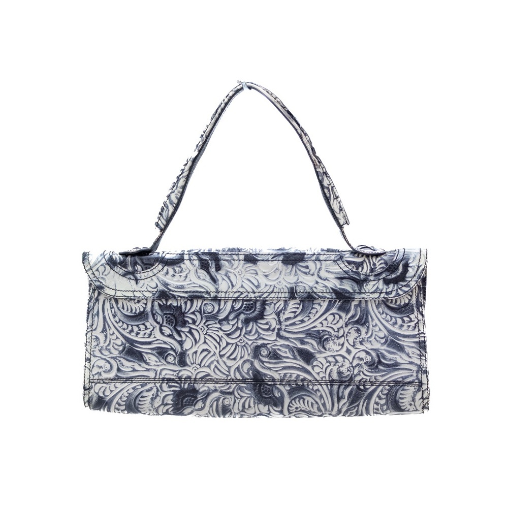 RARE‎ 90s Fendi Embossed Floral Leather Baguette Clutch Bag - Picture 2 of 7